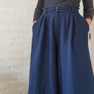 THE ODELLS High Waisted Cinched Blue Trousers